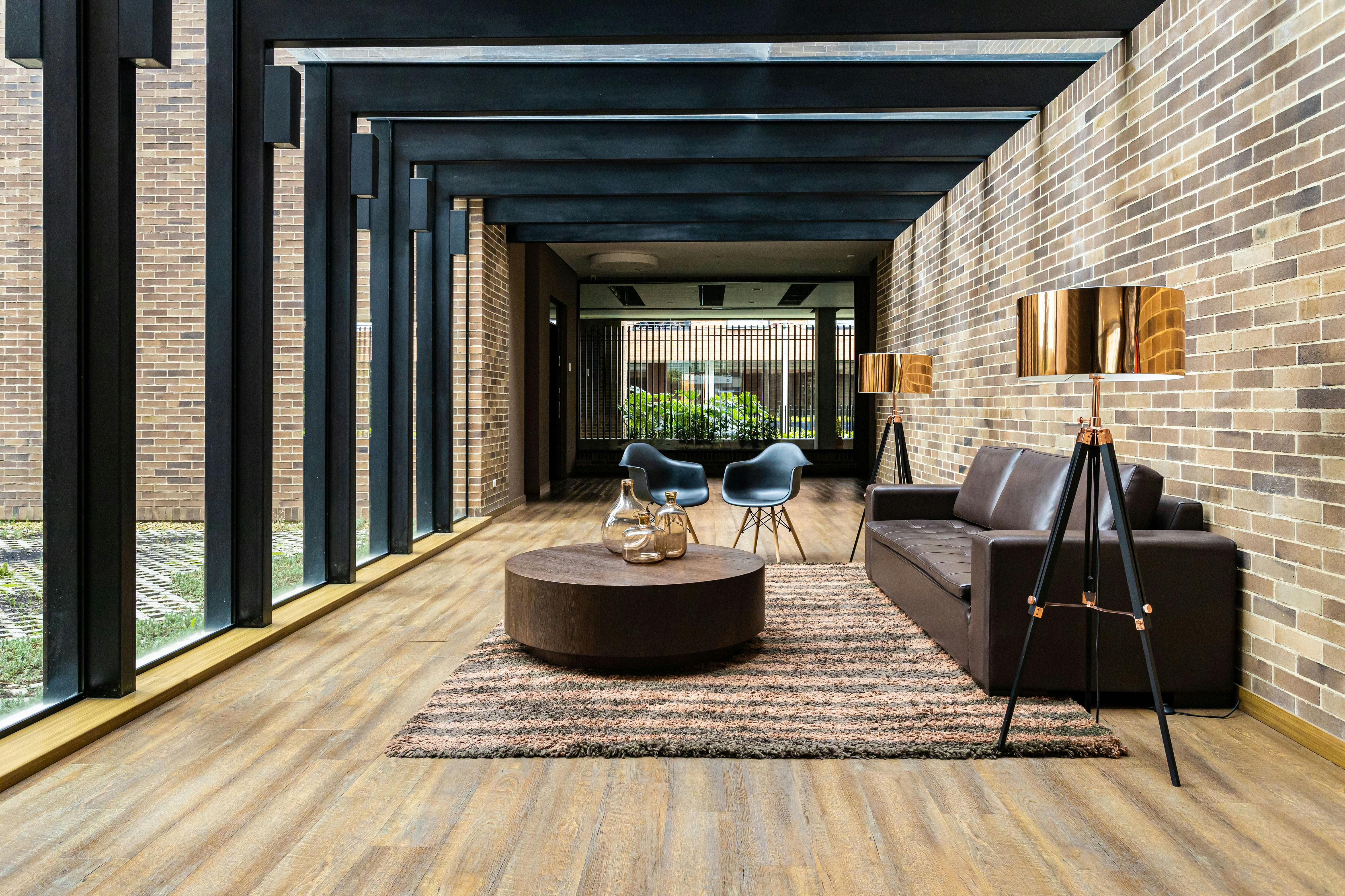 Commercial space with luxury vinyl plank flooring